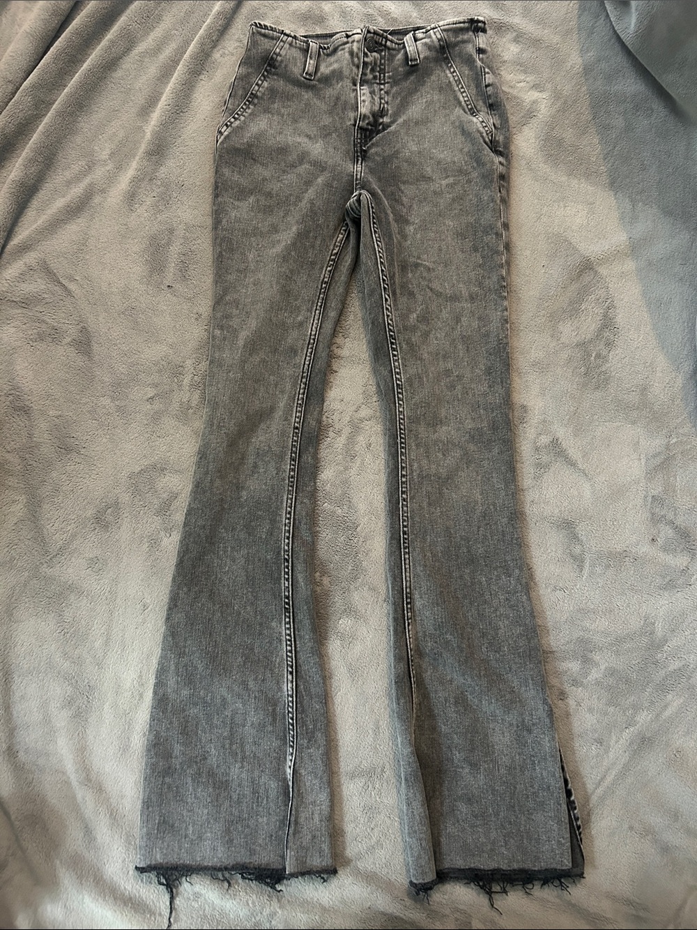 We The Free Gray High-Rise Flare Jeans